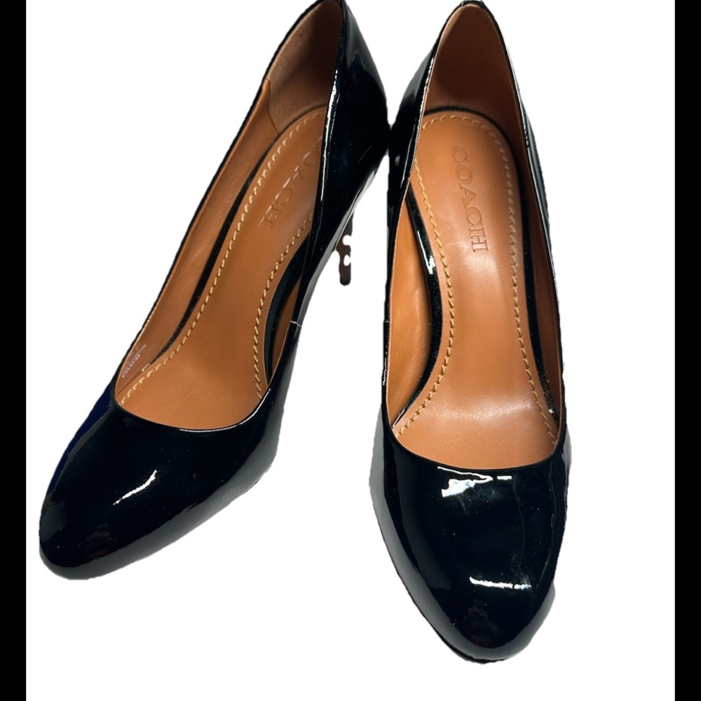COACH Women’s Black Patent Carolyn Bessette Look Heels Pumps #FG1485 Sz 9.5